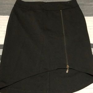 Black zip up skirt